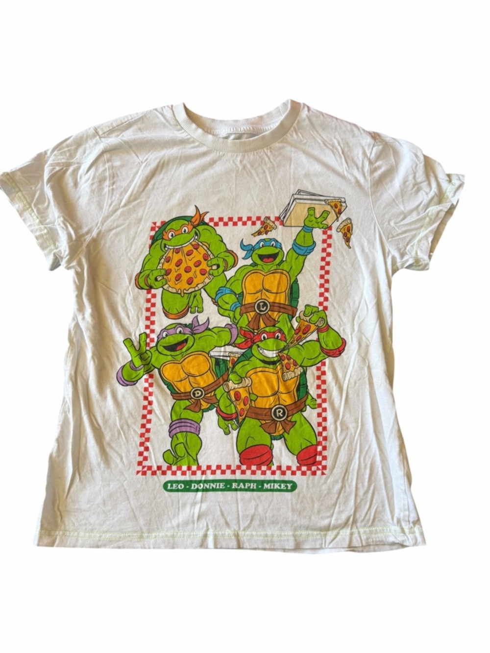 Teenage Mutant Ninja Turtles White Graphic Kids T Shirt Size 14 TMNT Tee